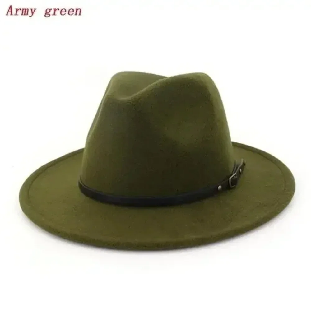 New Army Green Formal Man Big Round Hat